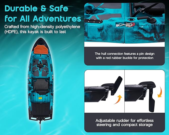 Albott Modular Fishing Kayak with Drive System & Durable HDPE, Customizable Lightweight Sit-on-Top Kayak for Youth & Adult, Perfect for Leisure & Commercial Use, 420lbs Capacity