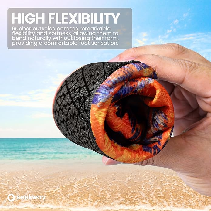 SEEKWAY Water Shoes Women Men Adult Quick-Dry Aqua Socks Barefoot Non Slip for Beach Swim River Pool Lake surf Black SK002(U)