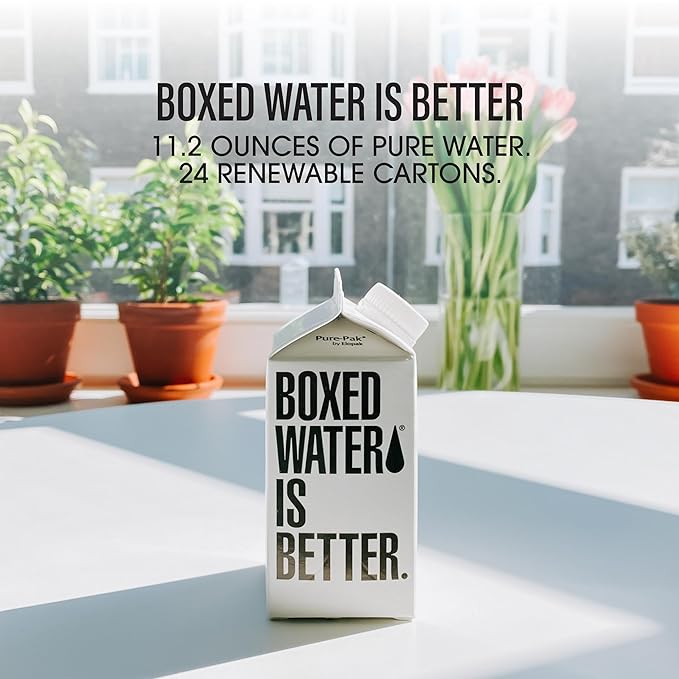 Boxed Water 11.2オンス（24個パック） – プレミアムプラスチック製精製飲料水より優れたBPAフリー、詰め替え・再利用可能なカートン – ミニ