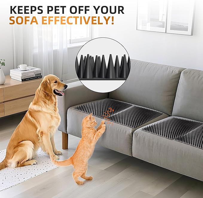 10 Pack Scat Mats for Dogs – Heavy Duty Solid PP Pet Deterrent Mats to Keep Dogs Off Couch & Furniture – Durable for Indoor & Outdoor Use