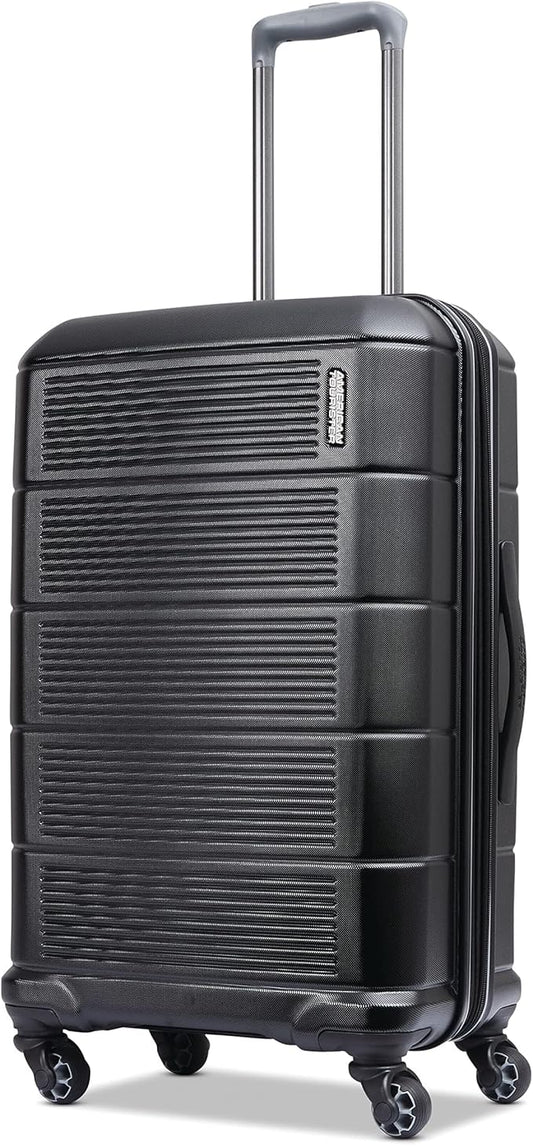American Tourister Stratum 2.0 Expandable Hardside Luggage with Spinner Wheels, 24" SPINNER, Jet Black