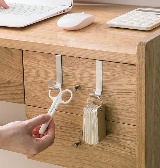 eywlwaar Over The Cabinet Door Single Hooks 5 Pack (Silver)