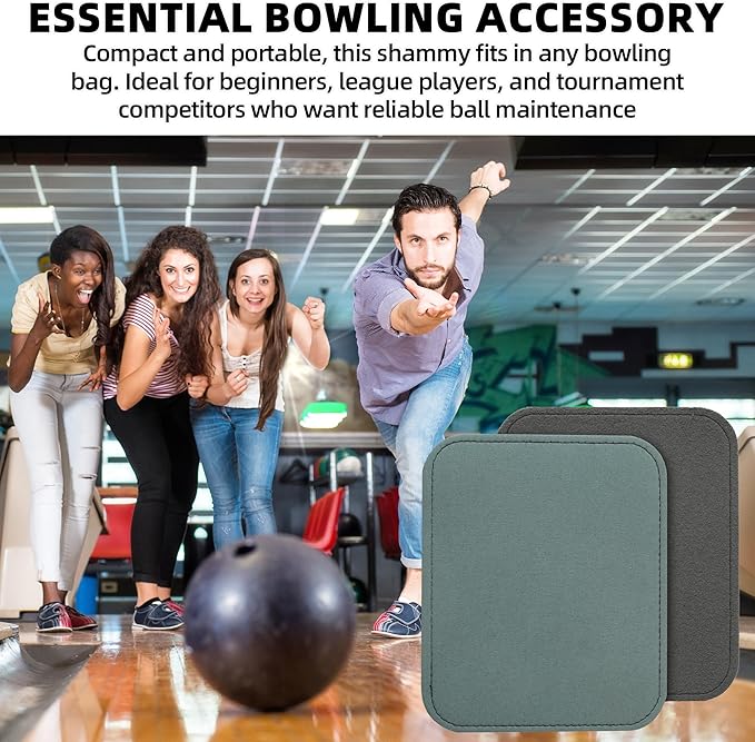 TonGass Leather Bowling Shammy Towel 6.56" x 5.56" – Double-Sided Genuine Leather Bowling Ball Towel Oil Remover, Premium Shammy Pad for Strikes, Durable Bowling Accessories for Practice - 3 Pack
