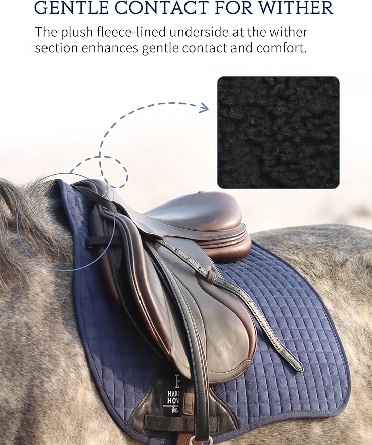 Harrison Howard All-Purpose Saddle Pad Suede Saddle Pad for Horses Use During Everyday Riding