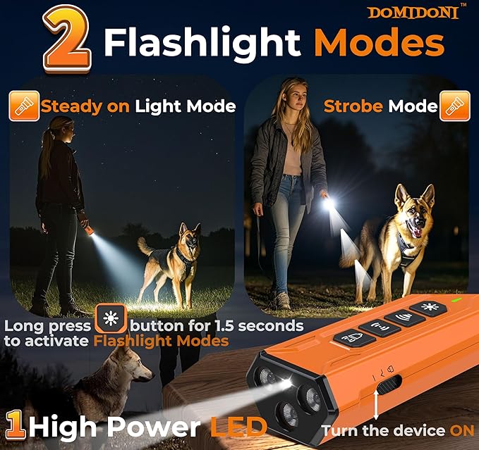 Dog Bark Deterrent Device- 3X Ultrasonic Anti Barking Devices for Dogs, Safe for Dogs & Humans, Portable Barks No More Bark Stopper Dog Training Device Indoor Outdoor Use Rechargeable(Alpha Pro)