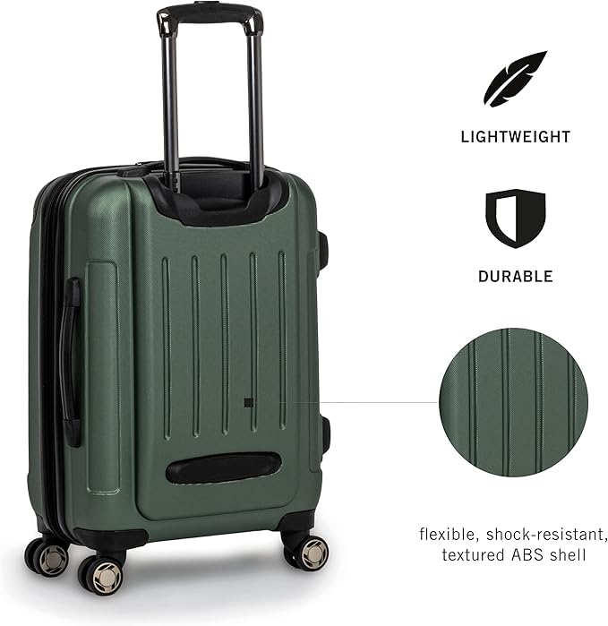 Kenneth Cole REACTION Renegade Luggage 拡張可能 8輪スピナー 軽量ハードサイドスーツケース、シラントロ、3点セット (20/24/28インチ)