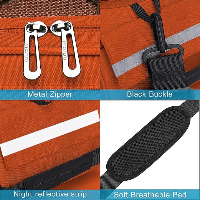 MOSISO Bike Rack Bag, Waterproof Bicycle Trunk Pannier Rear Seat Pouch Cycling Bike Carrier Backseat Storage Luggage Saddle Shoulder Bag