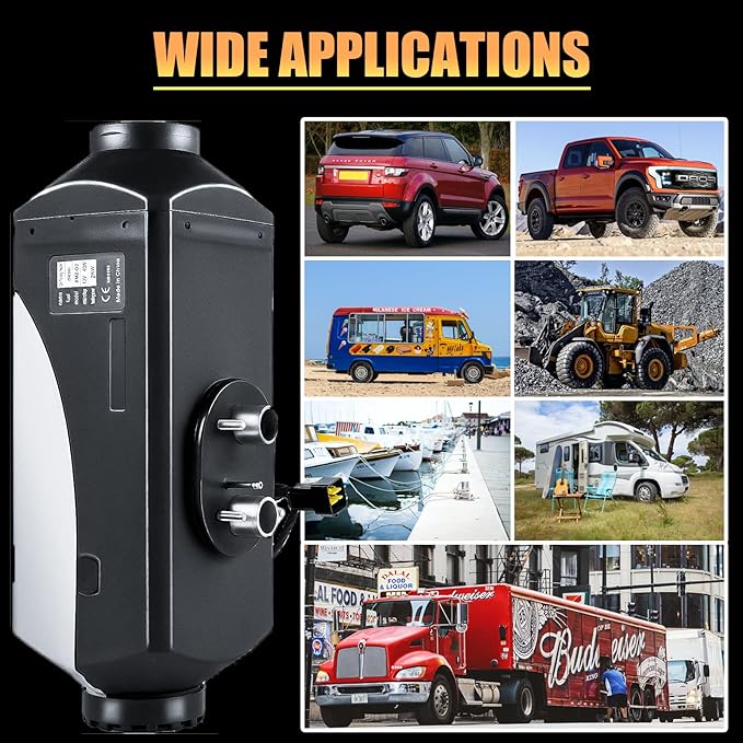 WAYSKA Diesel Heater 12V, 5L Tank, Diesel Heater 2KW, Muffler, Diesel Parking Heater with LCD Monitor & Remote Control for Trucks, Trailer, Boat and Motor-Home