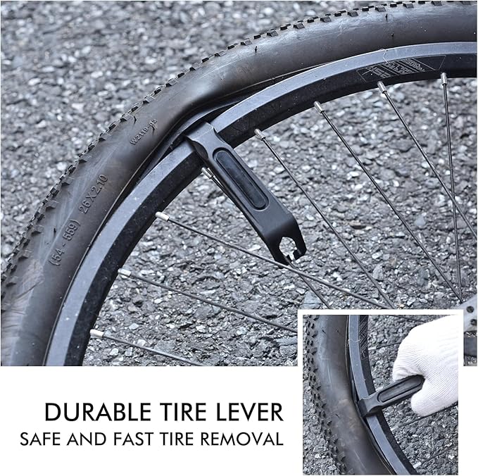 Tubeless Bike Tire Repair Kits and Bike Tool Kit,Bike Tire Repair kit with Multitool and Tire Levers for Road Bicycle and Mountain Bike MTB Tires Fix a Puncture or Flat
