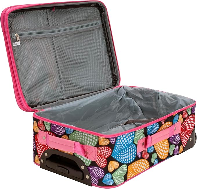 Rockland Fashion Softside Upright Luggage Set, Expandable,New Heart, 2-Piece (14/19)