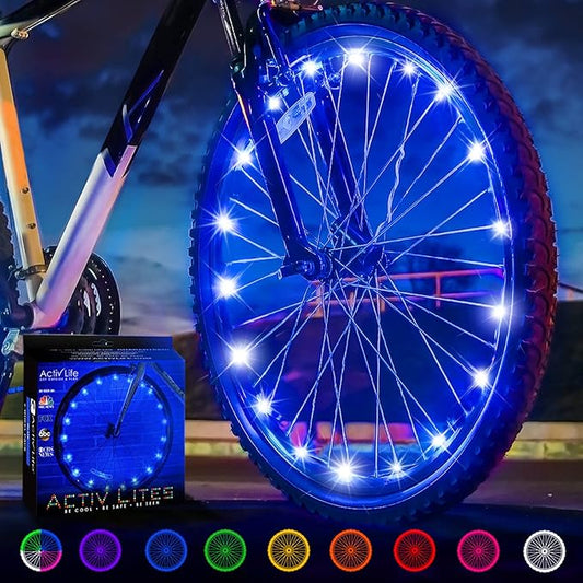 Activ Life LED Bike Wheel Lights with Batteries Included! Get 100% Brighter and Visible from All Angles for Ultimate Safety & Style (1 Tire Pack)