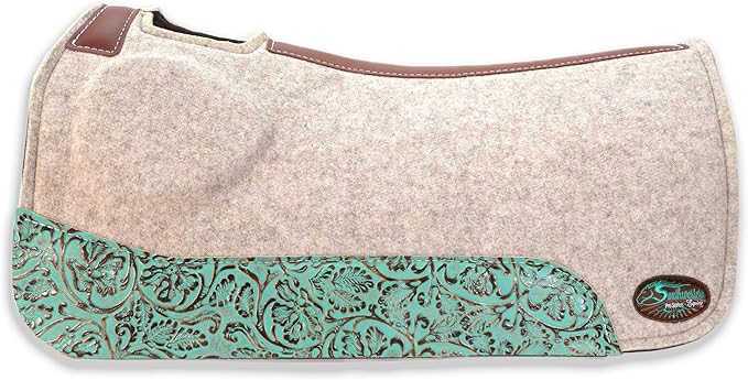 Southwestern Equine OrthoRide Made in USA Premium All Wool Build up, Saddle Pad Western, Classic Contour Saddle Pad, Ortho Pad Horse Saddle Pad, Saddle Blanket, 30x30 & 31x32
