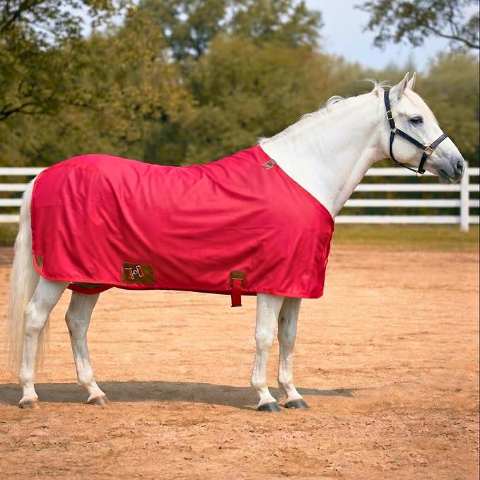 Nylon Horse 420D Stable Sheet | Breathable & Durable Horse Sheet | Keeps Coat Clean, Smooth & Shiny | Adjustable Fit Summer Sheet (60"– 86" Sizes)