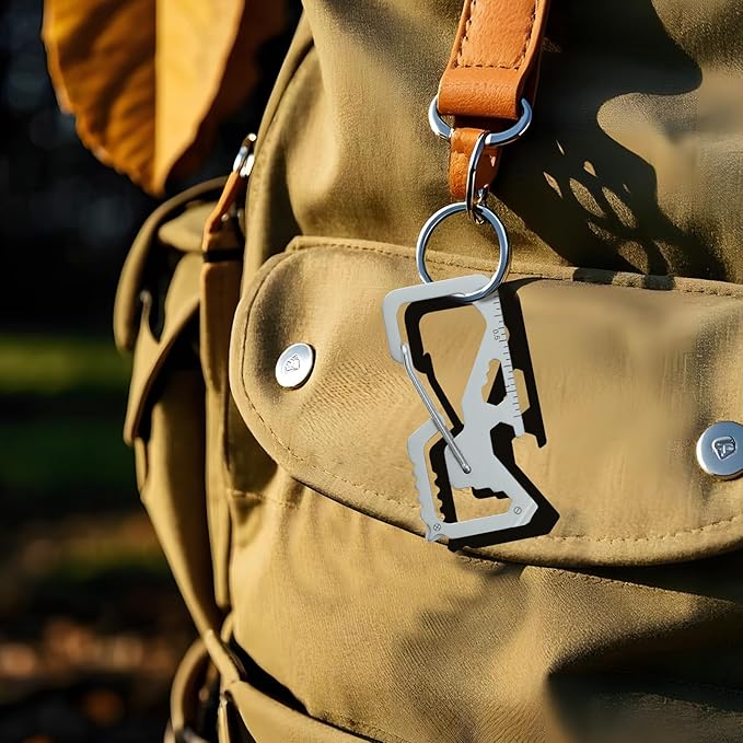 Father's Day Gifts for Dad from Daughter Son, Keychain Multi-tool 13 in 1 Pocket Gadgets Tools Bottle Opener Screwdriver, EDC Tool Key Ring Anniversary Birthday Gifts for Men Him (Square)