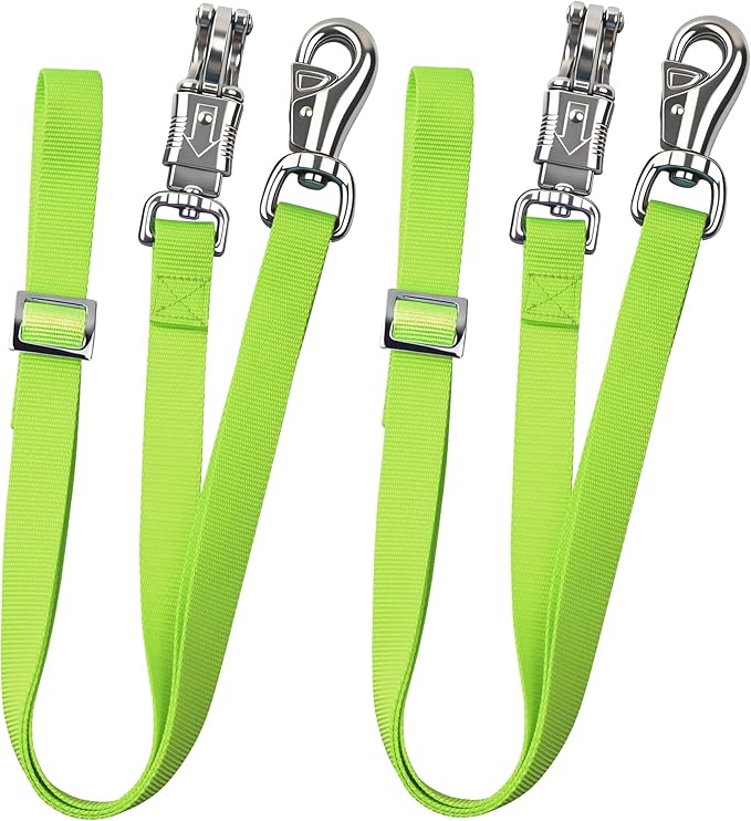 Cross Ties for Horse, Nylon Trailer Tie w/Quick-Release Panic Snap & Bull Snap Horse Trailer Accessories, Adjustable Length Range 42.5" to 73", Equestrian Supplies, Neon Yellow