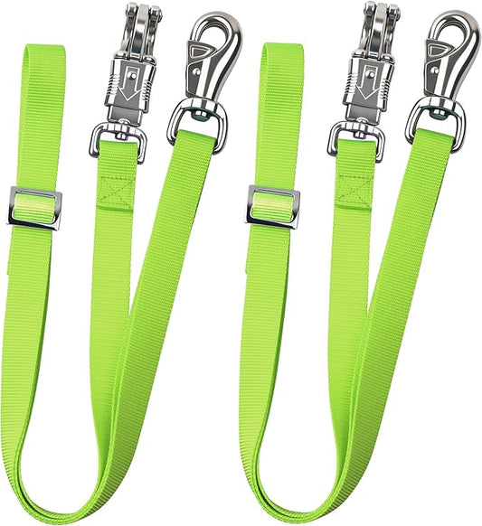 Cross Ties for Horse, Nylon Trailer Tie w/Quick-Release Panic Snap & Bull Snap Horse Trailer Accessories, Adjustable Length Range 42.5" to 73", Equestrian Supplies, Neon Yellow