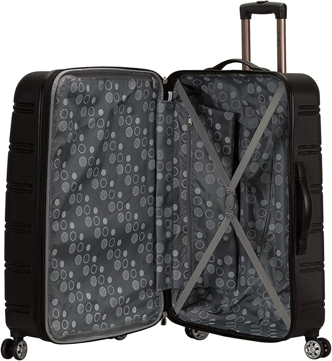 Rockland Melbourne Hardside Expandable Spinner Wheel Luggage, Black, 3-Piece Set (20/24/28)