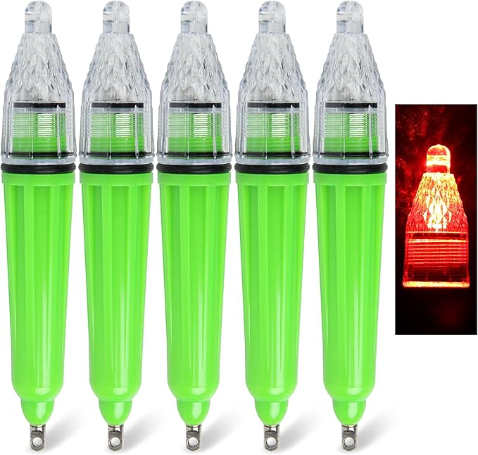 SILANON Deep Drop LED Fishing Light Underwater Waterproof Fishing Light Night Flashing Fishing Lure Light Attractants Fishing Lamp Tools for Attracting Bait Lures 5 Colors