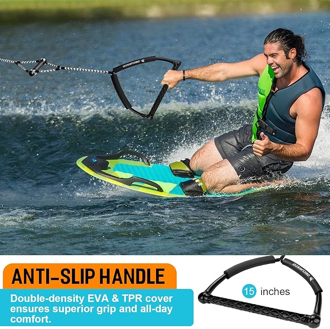 Obcursco 75FT Wakeboard Rope, Water Ski Ropes with EVA Handle for Water Skiing, Wakeboard, Kneeboard