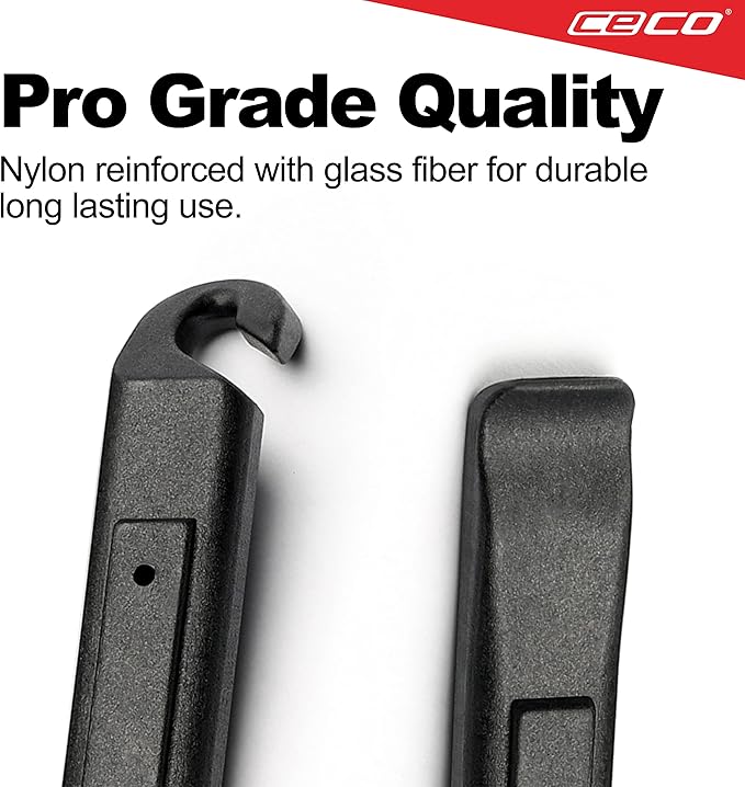 CECO USA Bicycle Tire Removal Lever, 3 Piece Set, Easy to Use, Slim, Compact, Lightweight, Nylon Reinforced with Glass Fiber for Strength