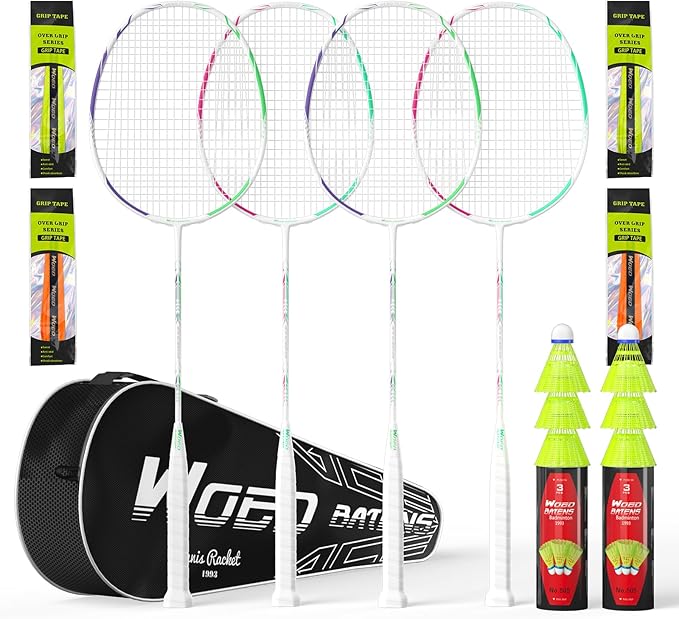 Professional Carbon Fiber Badminton Rackets Badminton Racquet for Backyards Gym