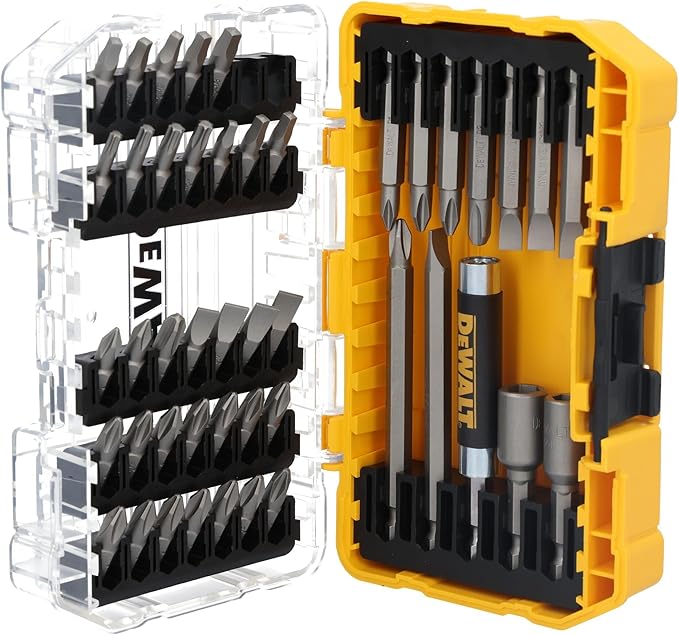 DEWALT Screwdriver Bit Set with Tough Case, 45-Piece (DW2166), Grey/Silver Screwdriving Set with Tough Case