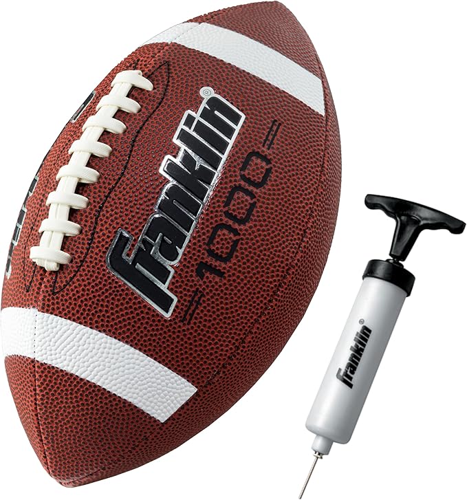 Franklin Sports ユース&アダルト向けフットボール - 高グリップ 1000 公式サイズ、ジュニア&ピーウィーキッズ用 - 1個パック + 12個パック
