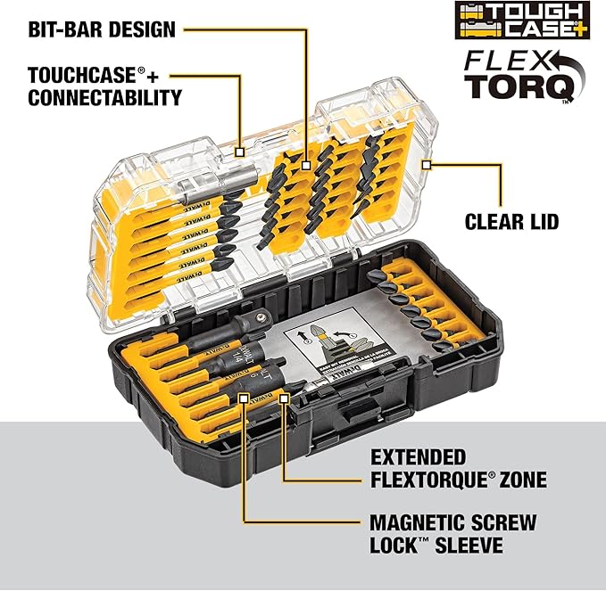 DEWALT Screwdriver Bit Set, 40 Pcs. Impact Ready, FlexTorq Impact Driver Bit Set with Storage Case (DWA2T40IR)