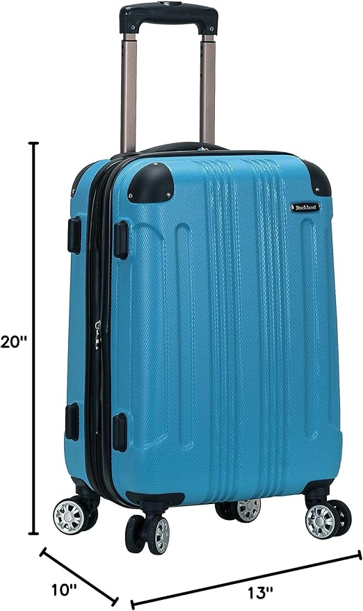 Rockland London ハードサイドスピナーホイール荷物、ターコイズ、機内持ち込み20インチ