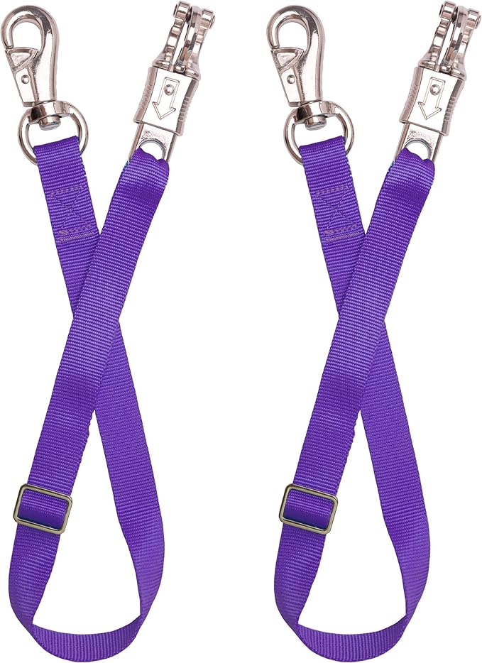 Adjustable Trailer Tie （2 Pack）-Horse Trailer Nylon Strap Tie，Adjusted from 25 to 37”