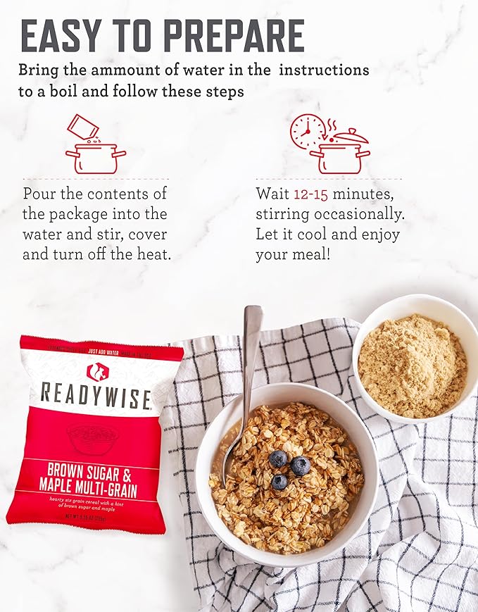 ReadyWise 非常食 – 120食分 朝食バケツ、フリーズドライ＆乾燥食品、バックパッキング、キャンプ用品、備蓄用品に最適なサバイバル食料キット、最長25年の保存期間