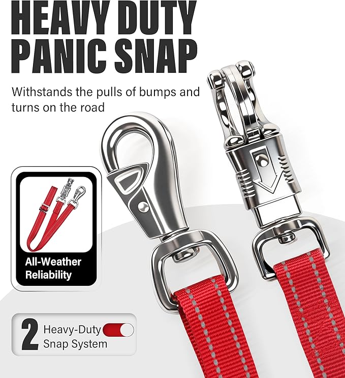 Cross Ties for Horse, Nylon Trailer Tie w/Quick-Release Panic Snap & Bull Snap Horse Trailer Accessories, Adjustable Length Range 42.5" to 73", Equestrian Supplies, Starlit Maroon