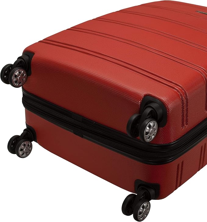 Rockland Melbourne Hardside Expandable Spinner Wheel Luggage, Red, 3-Piece Set (20/24/28)