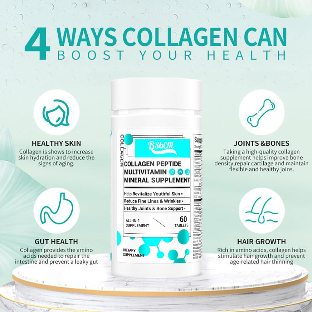 Collagen,Vitamin&Mineral,ContainsVitamin D3,VitaminC, Probiotics,Vitamin E,Vitamin B &Multivitamin Healthcare Edible 60 Count