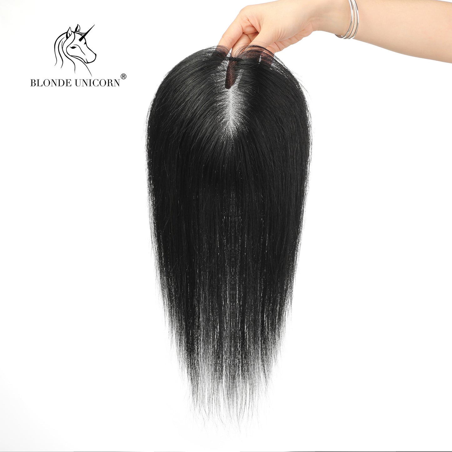 Blonde  Natural Black Hand Tied Real Human Hair Toppers For Women