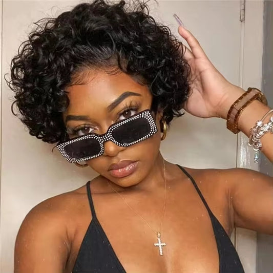 Brazilian Pixie Cut Wig Human Hair 13X1 Short Curly Lace Front Wig Human Hair Short Curly Wigs For Black Women Human Hair Bald Alopecia Women