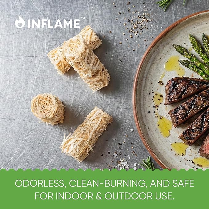 Inflame ファイヤースターター 400個入 キャンプファイヤー、グリル、BBQ、暖炉、薪ストーブ用 - チャコールスターター - 防水、耐候性 - 天然木製暖炉スターター