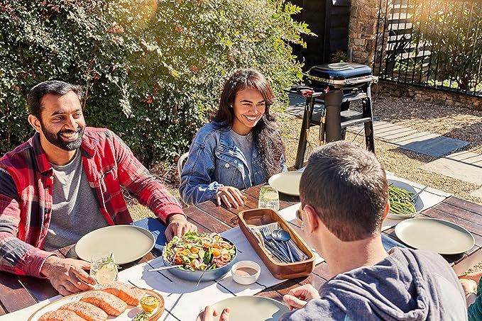 Weber Lumin Compact Outdoor Electric Barbecue Grill, Blue - Great Small Spaces such as Patios, Balconies, and Decks, Portable and Convenient