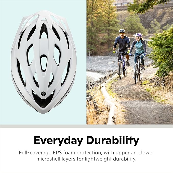 Schwinn Thrasher Helmet for Adults, Size 58-62 cm for Riders Ages 14+, Microshell, Adjustable Dial & Straps, Interior Padding, Air Vents, Visor, Adult Bike Helmet
