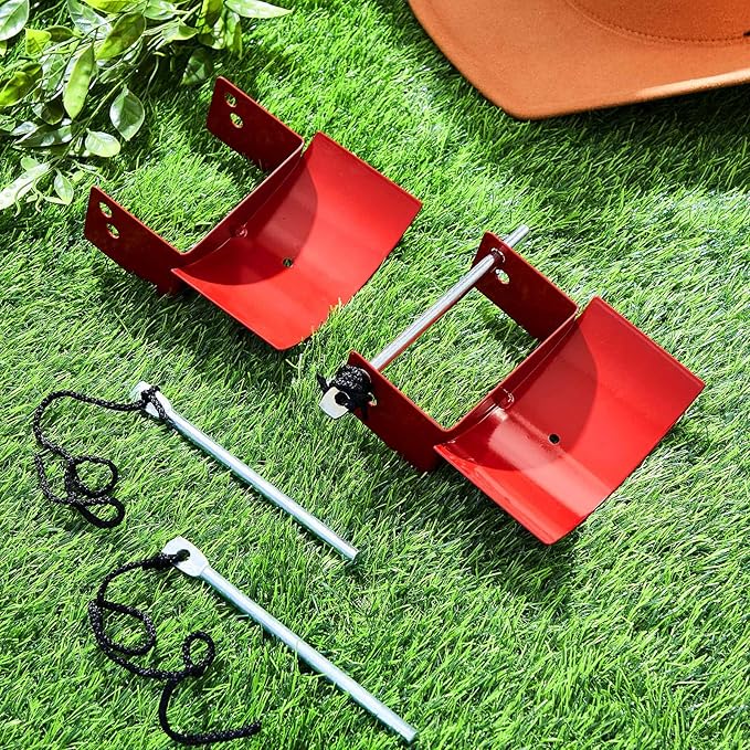 Abbylike 4 Pairs (8 Pieces) Jump Cups Metal Horse Jump Cups with Pin Fits Standards Uprights, Lightweight Durable for Hobby Horse Jumper Equestrian Activities