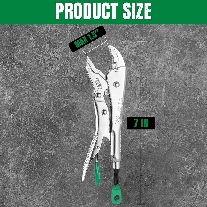SK 7" Curved Jaw Locking Pliers, Vice Grips, Premium CR-V Steel