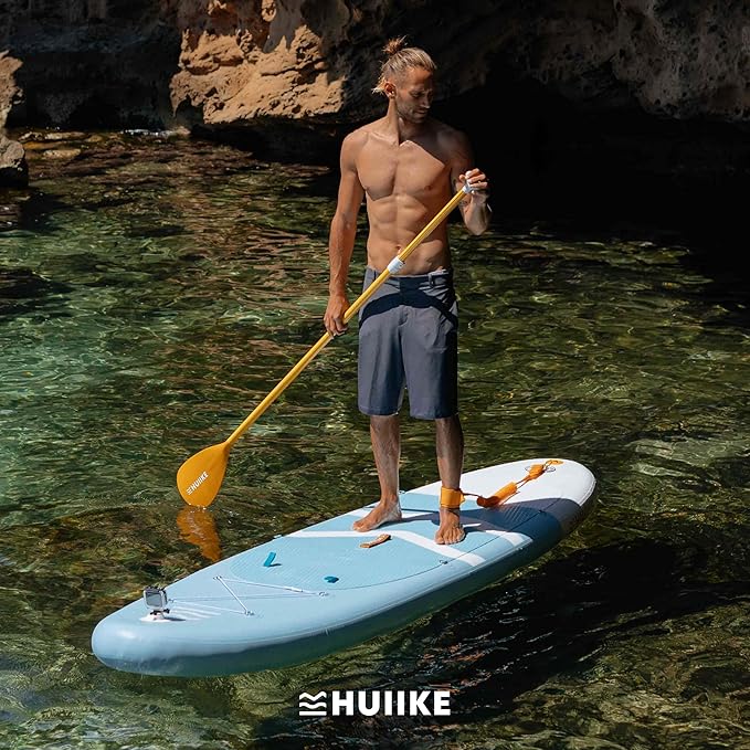 HUIIKE Inflatable Paddle Board for Adults with Accessories Included, Oar, Fins, Pump. Stand Up Paddleboard Great Stability and Resistance. 10’ x 33" x 5.9", Maximum Load 286 lb