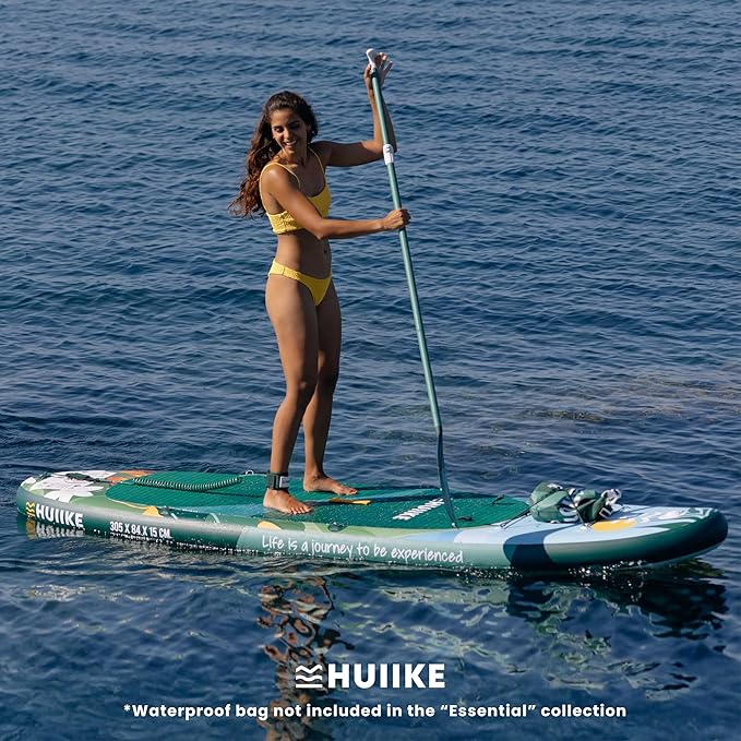 HUIIKE Inflatable Paddle Board for Adults with Accessories Included, Oar, Fins, Pump. Stand Up Paddleboard Great Stability and Resistance. 10’ x 33" x 5.9", Maximum Load 286 lb