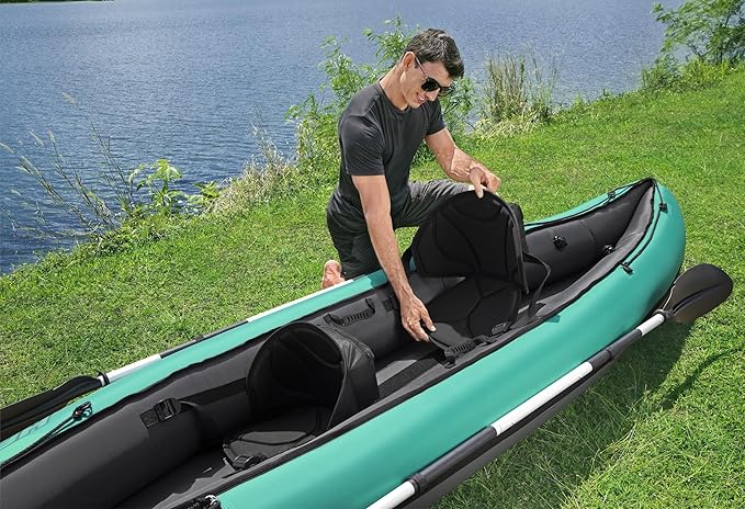 Bestway Hydro Force Inflatable Kayak Set | Includes Seat, Paddle, Hand Pump, Storage Carry Bag | Great for Adults, Kids and Families