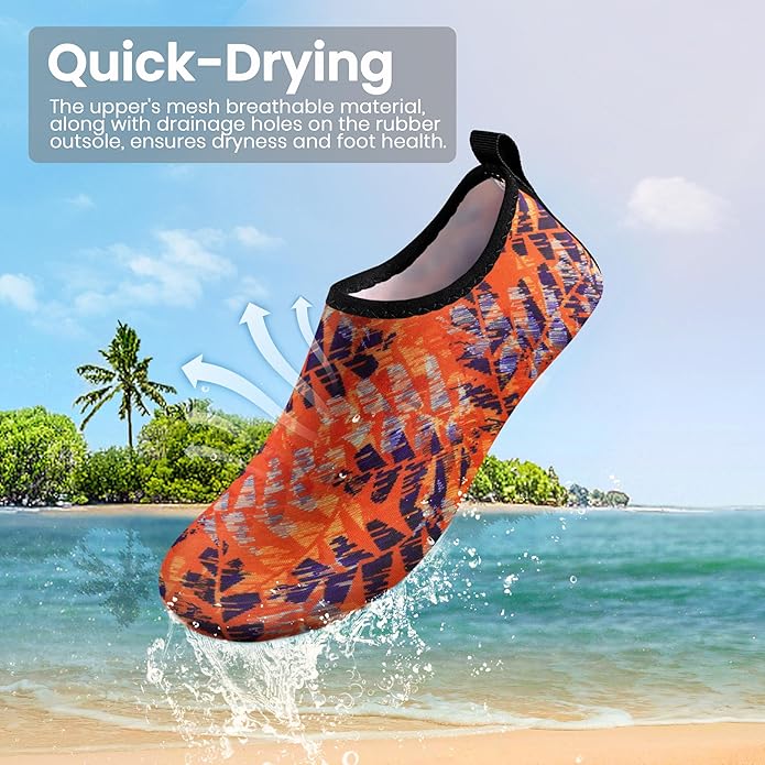 SEEKWAY Water Shoes Women Men Adult Quick-Dry Aqua Socks Barefoot Non Slip for Beach Swim River Pool Lake surf Black SK002(U)