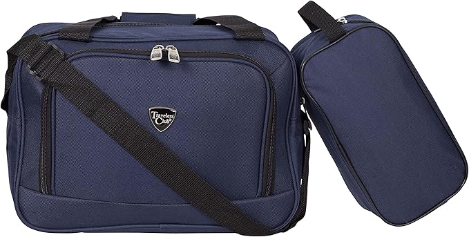 Travelers Club Chicago ハードサイド 拡張可能 スピナーラゲッジ、ネイビーブルー、3点セット