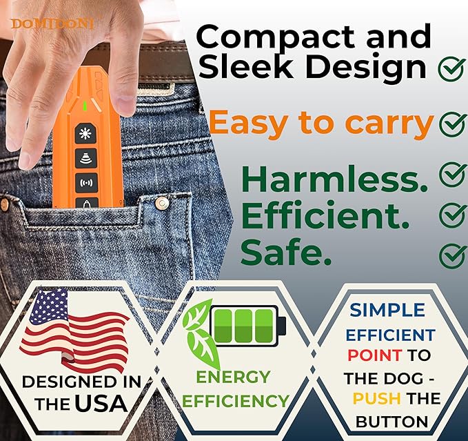 Dog Bark Deterrent Device- 3X Ultrasonic Anti Barking Devices for Dogs, Safe for Dogs & Humans, Portable Barks No More Bark Stopper Dog Training Device Indoor Outdoor Use Rechargeable(Alpha Pro)