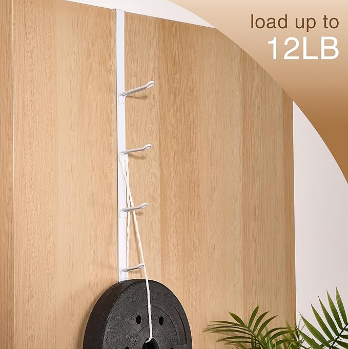 Over Door Towel Hooks: Space-Saving Overdoor Hanger Hook for Towels, Clothes, Coats – Vertical Storage Door Hook Organizer, Heavy-Duty Towel Hook for Bathroom & Closet, White, 3 PCS,for 1.7'' Doors