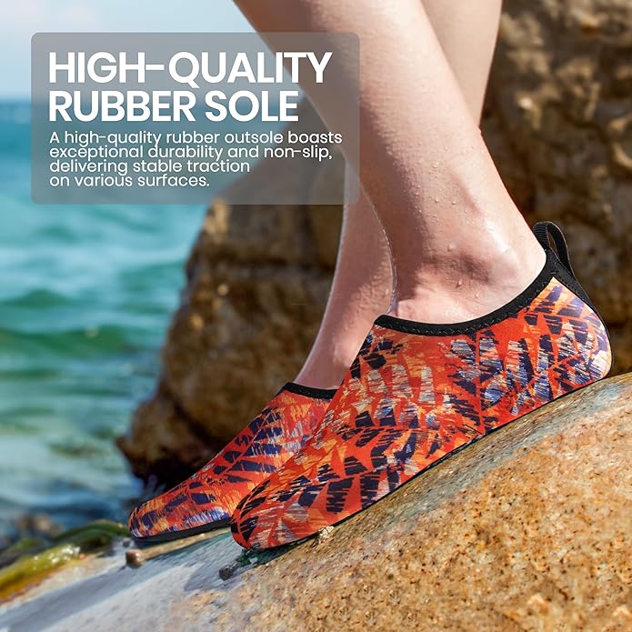 SEEKWAY Water Shoes Women Men Adult Quick-Dry Aqua Socks Barefoot Non Slip for Beach Swim River Pool Lake surf Black SK002(U)