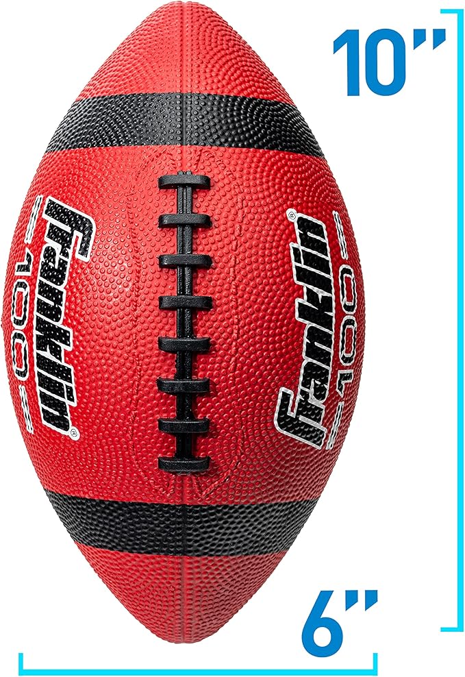 Franklin Sports Kids Junior Grip-Rite Youth Junior Size Rubber Footballs - Peewee Kids Durable Outdoor Footballs - Single & Bulk Packs Available